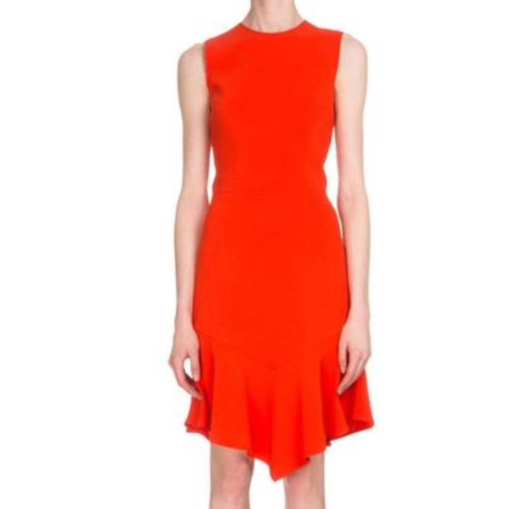 Givenchy Orange Crew Neck Midi Length Dress